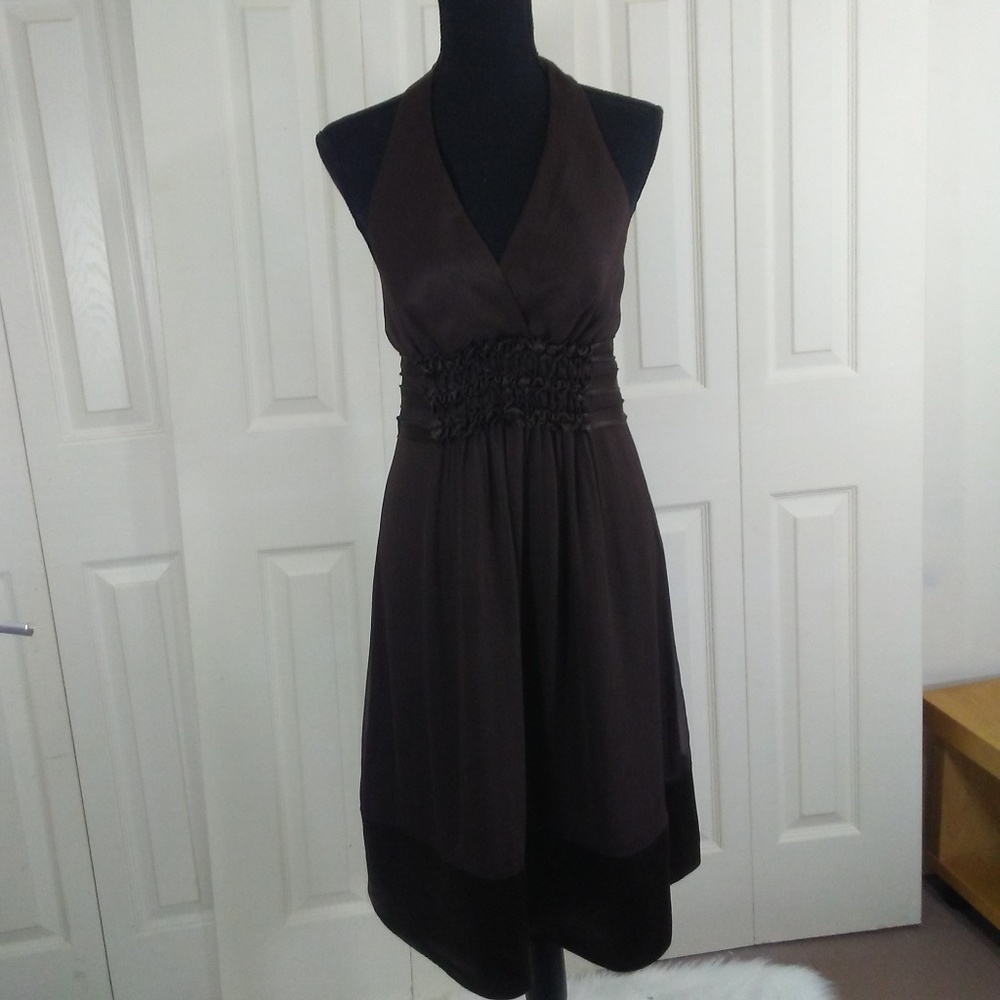 BCBG MAXAZARA  Brown 100% Silk Dress